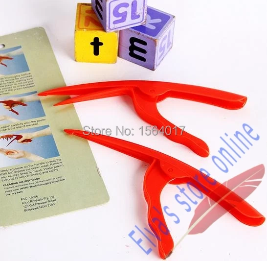 excellent Plastic red Shrimp Lobster Prawn peeler Seafood Shell Curved clip Peeler for eating seafood Cooking Kitchen Tool | Дом и сад