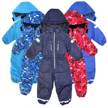 Детский комбинезон, лыжный костюм зимняя хлопковая одежда Одежда для мальчиков и девочек 4-10 лет