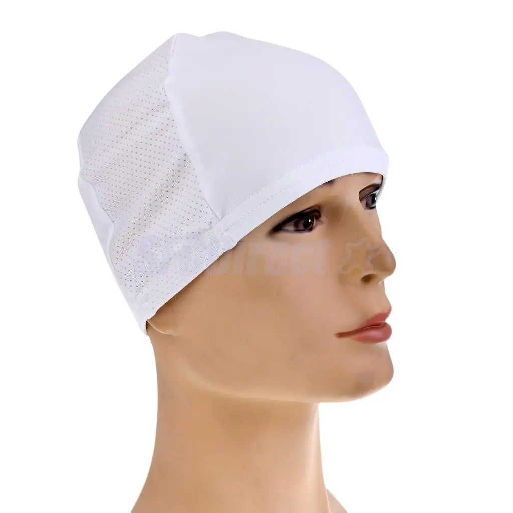 2Pcs Outdoor Women Men's Quick Drying Fleece Hat Bike Cycling Skull Cap Motorbike Under Helmet Riding Hats Caps Black White
