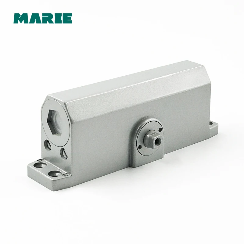 40KG-65KG Heavy Door Closer - Silver, Aluminum Finish 2-Section Speed Adjustable
