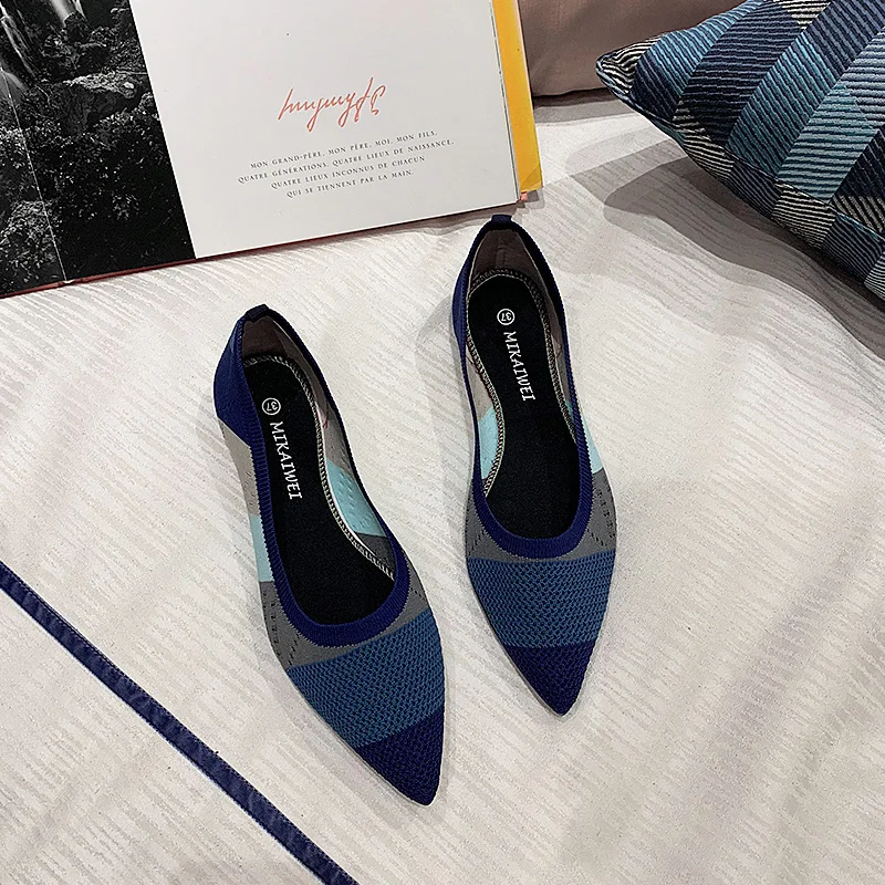 

2019 spring new women's shoes flat woven leisure boat lightweight non-slip maternity shoes comfortable mother shoes