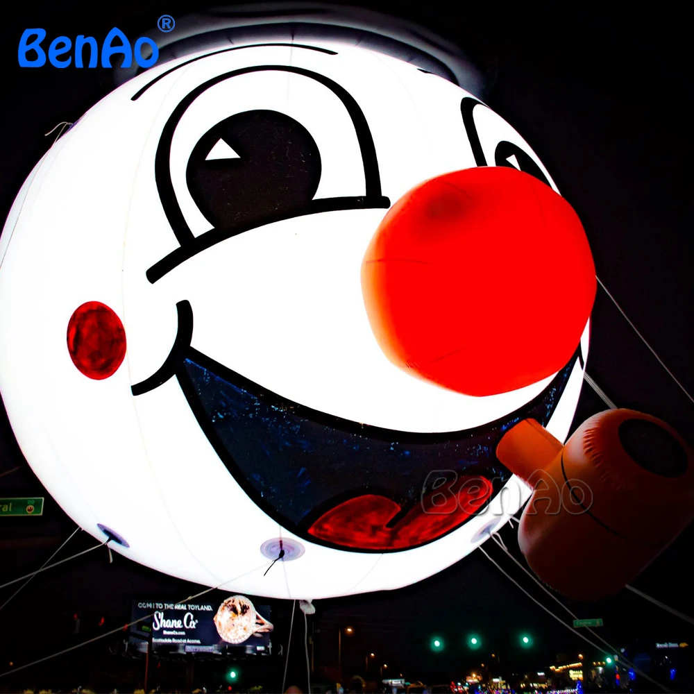 

AO384 Customized Advertising Inflatable helium cartoon head with pipe,PVC Inflatable Helium Mascot Cartoon with LED for parade