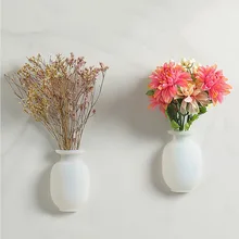 Липкий силиконовый ваза настенный цветочный горшок Волшебные цветочные вазы для растений цветочный контейнер для дома офисы Наклейка на стену украшения