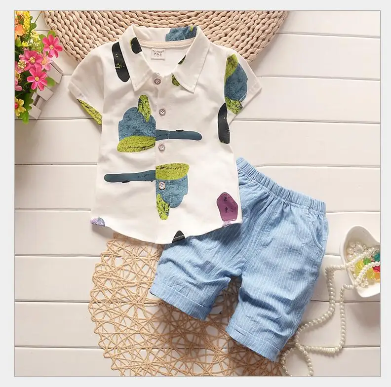 Sunshine Kid Boys Clothing Sets(Shirt+Shorts) 2016 Summer Kids Clothes