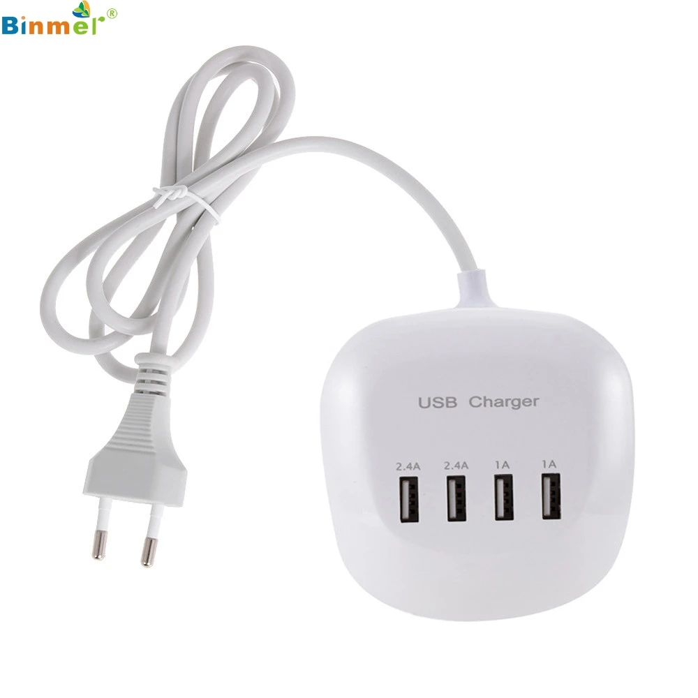 Binmer Fashion Евро 4 USB порта 2019 A 77 Вт настольное настенное зарядное устройство быстрое