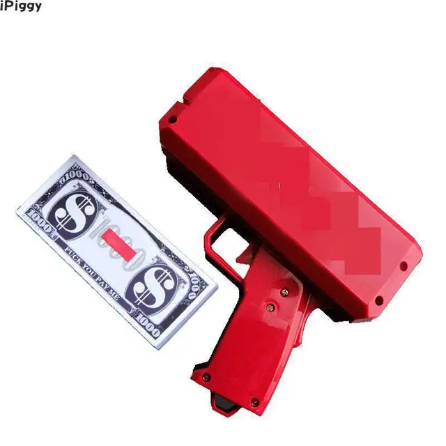 Ipiggy Make It Rain Money Gun Krasnaya Kassovaya Pushka Super Pushka Igrushki 100 Sht Kupyury Vechernie - 