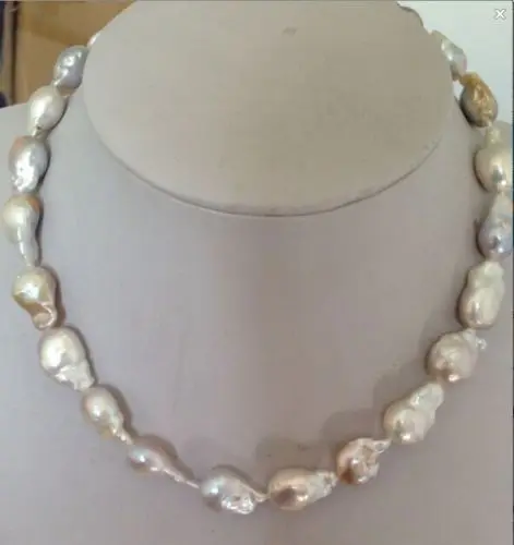 

Free shipping@@@@@ A15-16mm natural Australian south sea white pearl necklace 17inch a
