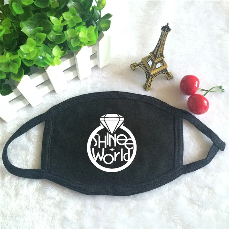 

Youpop Wholesale KPOP SHINEE K-pop album world minho taemin jonghyun logo Cotton Mouth-muffle Masques black Face Mask