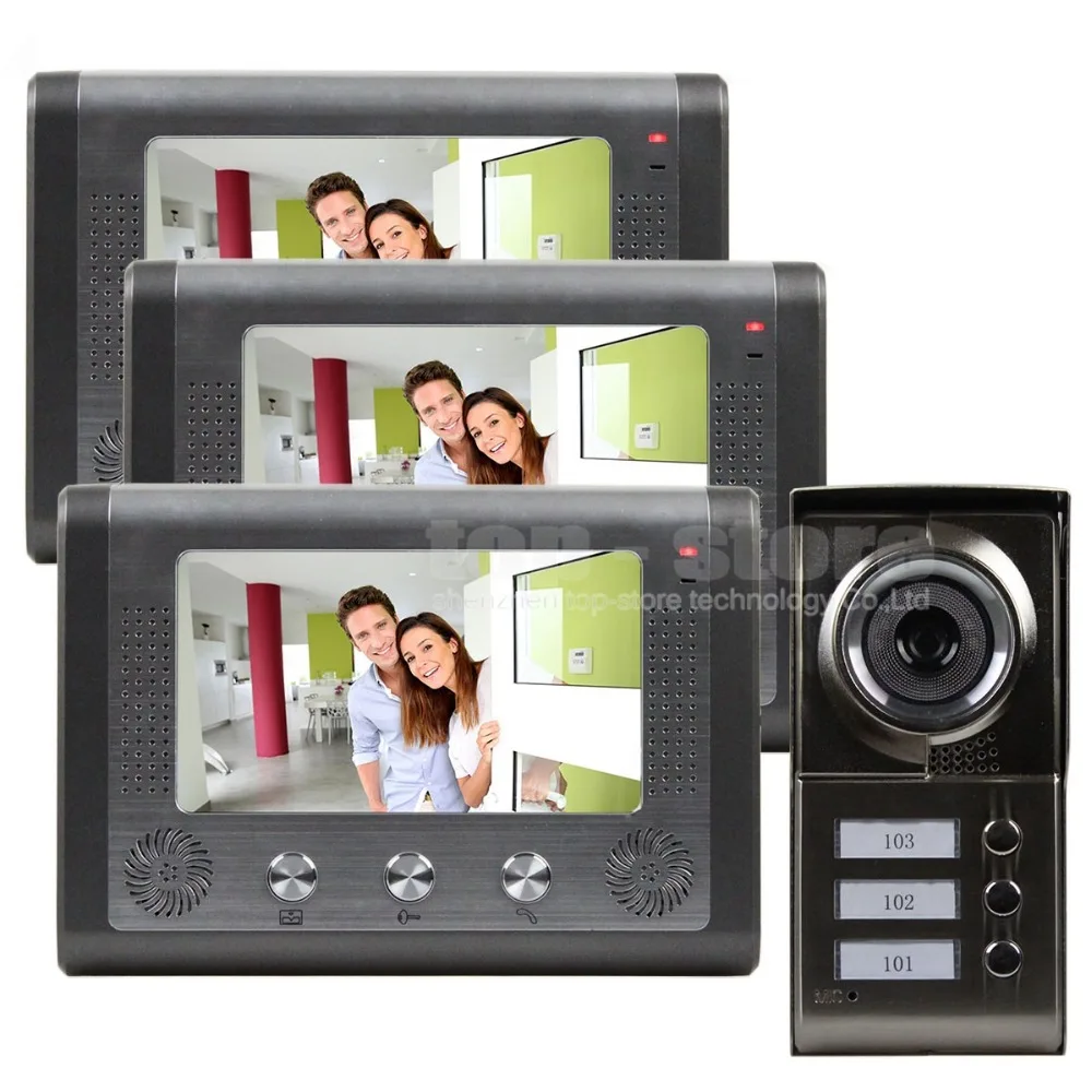 Diysecur New 7 Inch Video Door Phone Doorbell Intercom Door Lock