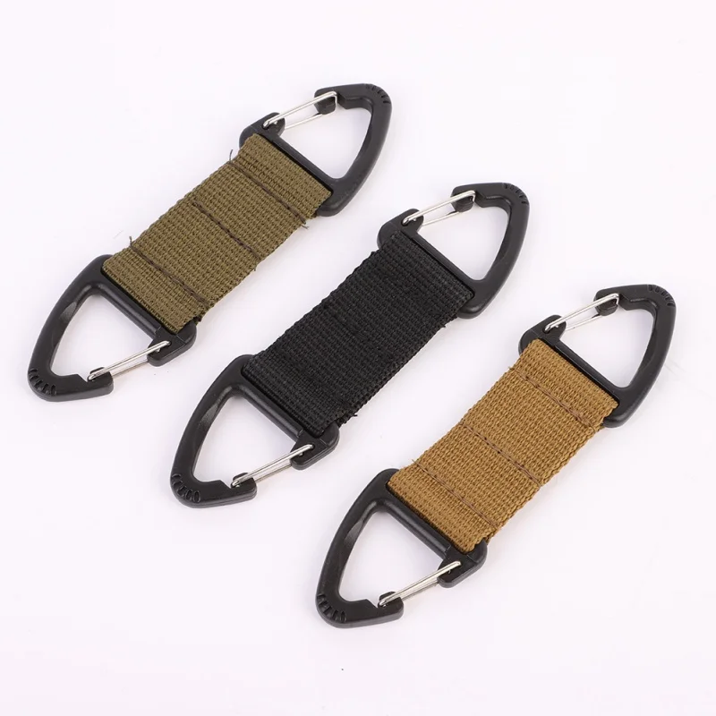 

Outdoor Molle Double Point Triangle Multifunctional Carabiner Webbing Belt Clip Climbing Carabiner Buckle Tactical Bag Hook