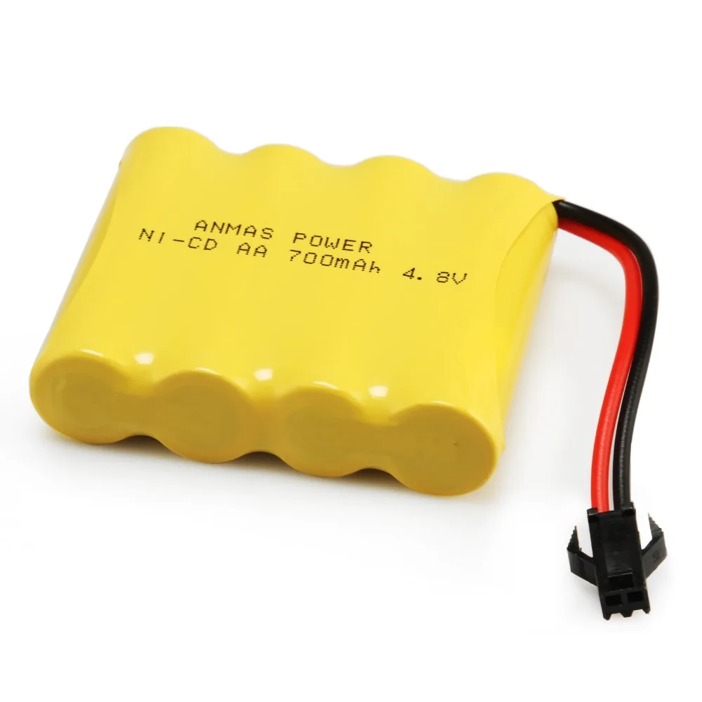 1 упаковка Anmas power 4,8 V 700mAh перезаряжаемая AA батарея RC Ni-Cd SM 2-контактный разъем игрушечного автомобиля Nicd батареи