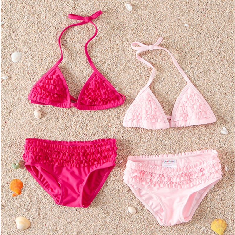 

Free shipping Swimwear bathing Children bikini cute swimsuit Baby Bikini Girls Cute Two Pieces Bikini suit children's swimwear
