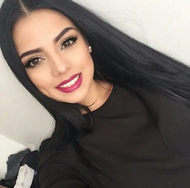

Top quality natural black women hair long silky straight hair wig heat resistant synthetic lace front wig Brazilian women hair