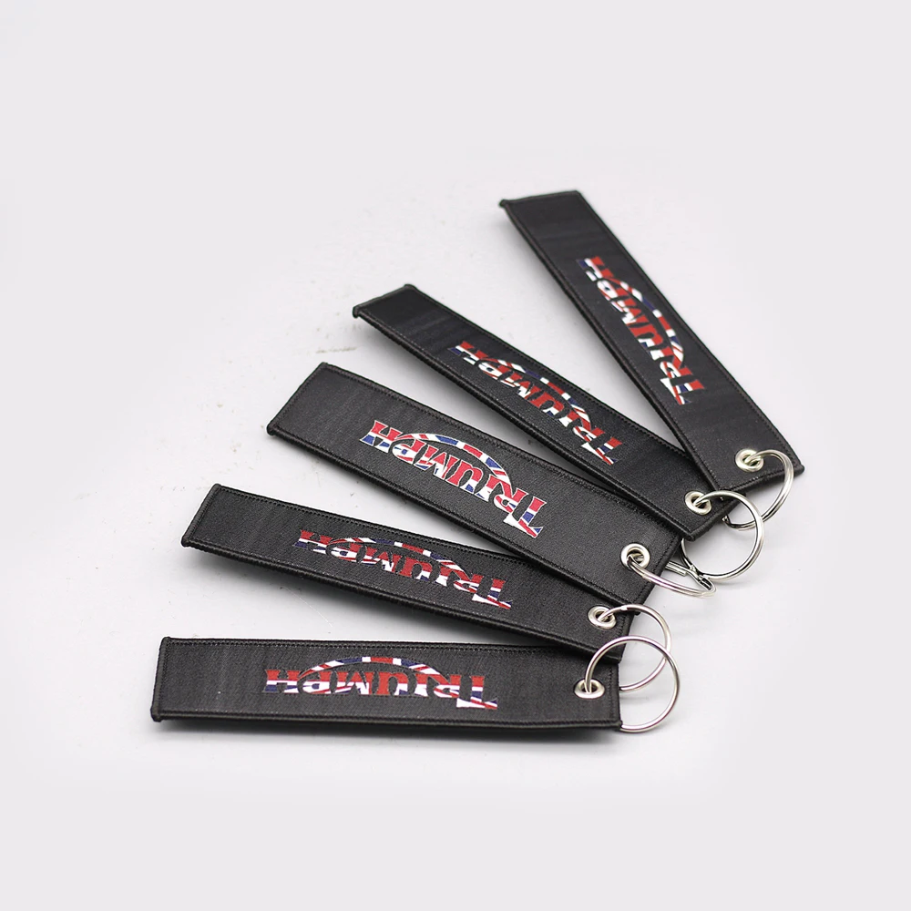 

Wholesale Fabric Logo Embroidery Keyring For Triumph Daytona 600 675 955 Motorcycle Scooters Custom Collection Key Chain