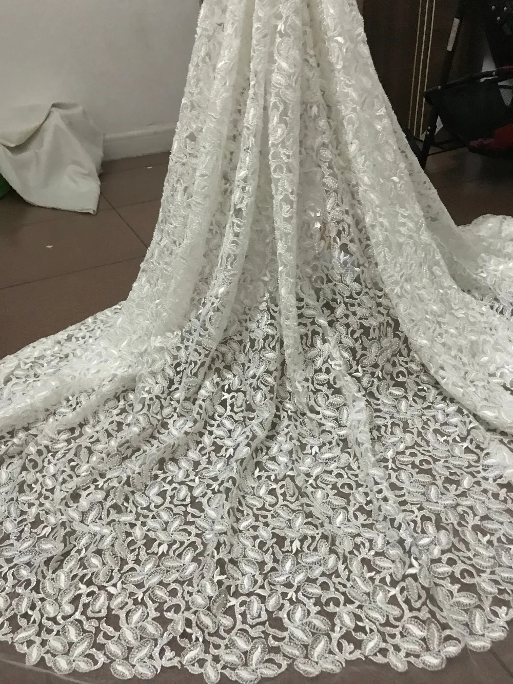 

hot sale JIANXI.C-53118 embroidery mesh fabric French Net Lace Fabric nigerian tulle lace fabric with full beads