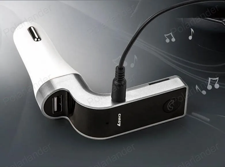 Универсальный Беспроводной bluetoothhands, автомобильный набор, FM передатчик MP3 плеер с аудио зарядных порта USB для автомобиля Зарядное устройство - Название цвета: Серебристый