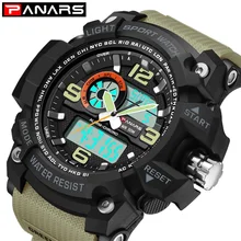 PANARS повседневные часы мужские G стиль водонепроницаемые спортивные военные часы шок Мужские Роскошные Аналоговые Цифровые кварцевые наручные часы