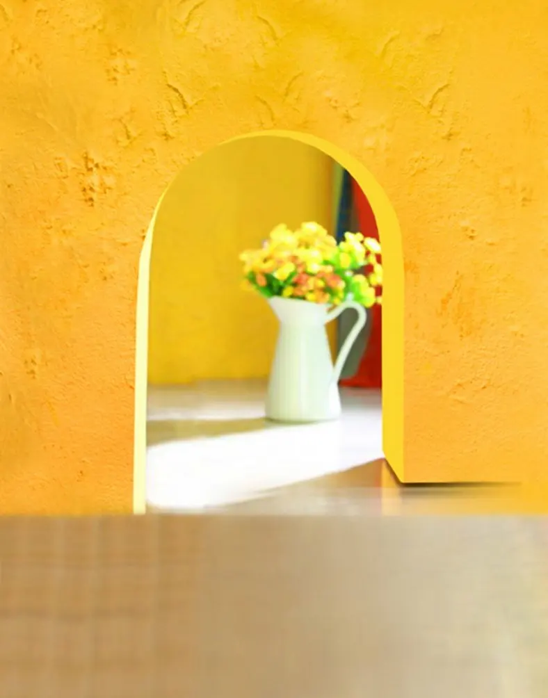 

5x7ft Yellow Wall Flowers Photography Backdrops Photo Props Studio Background