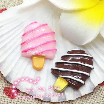 

cute resin ice cream stick Cabochon Flat back decoration 50pcs/lot 17*23mm