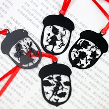 4 шт закладки в закладках много мультяшных сказочных персонажей черной краски креативные пустотелые металлические закладки ремешок