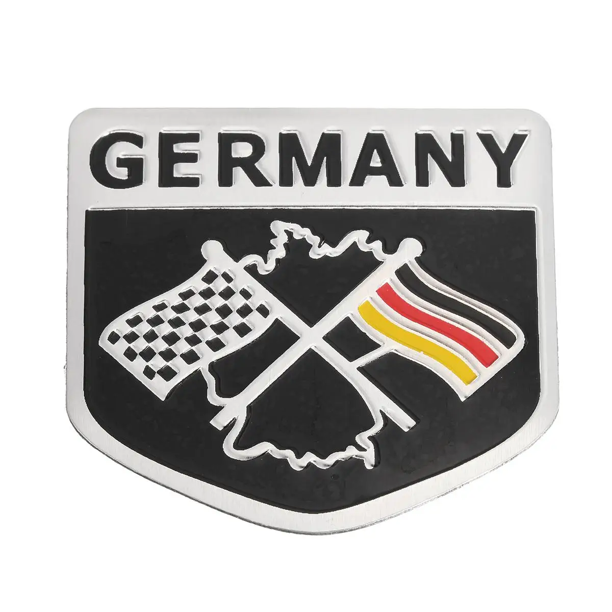 Universal Car Sticker German Flag Grille Emblem Badge 3D Aluminum for