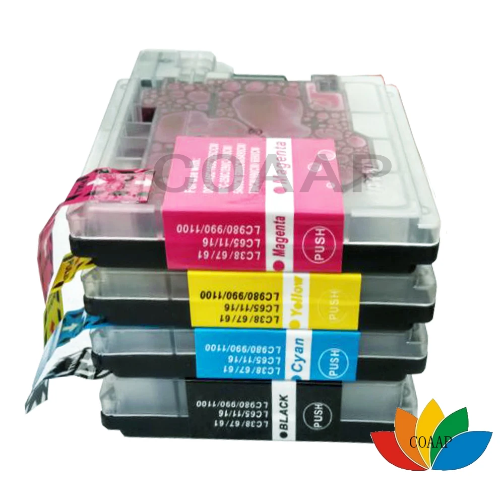 

4 Ink cartridge for Compatible LC980BK / LC980C / LC980M / LC980Y Brother MFC-490CN MFC-990CW MFC-990C MFC-5490C Printer