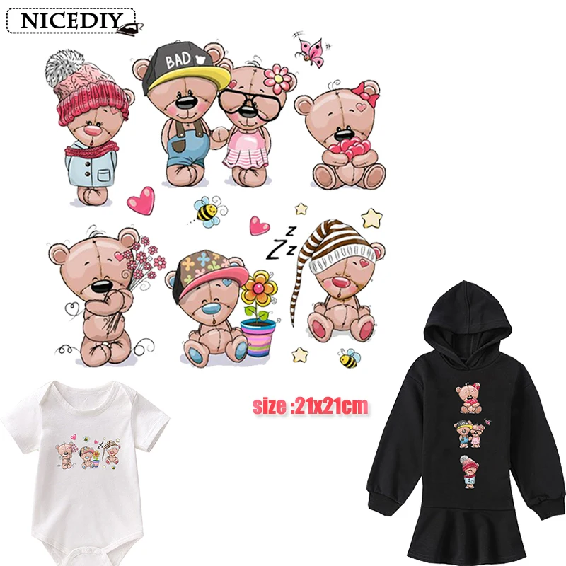 Симпатичные комбинированные нашивки Nicediy с животными медведем для утюга