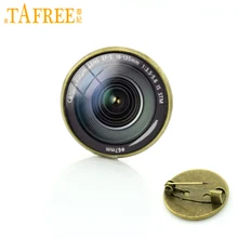 TAFREE fotografía Cámara broches de lente DSLR lentes arte imagen cabujón domo de vidrio vintage Popular hombres mujeres lujo Pins T371