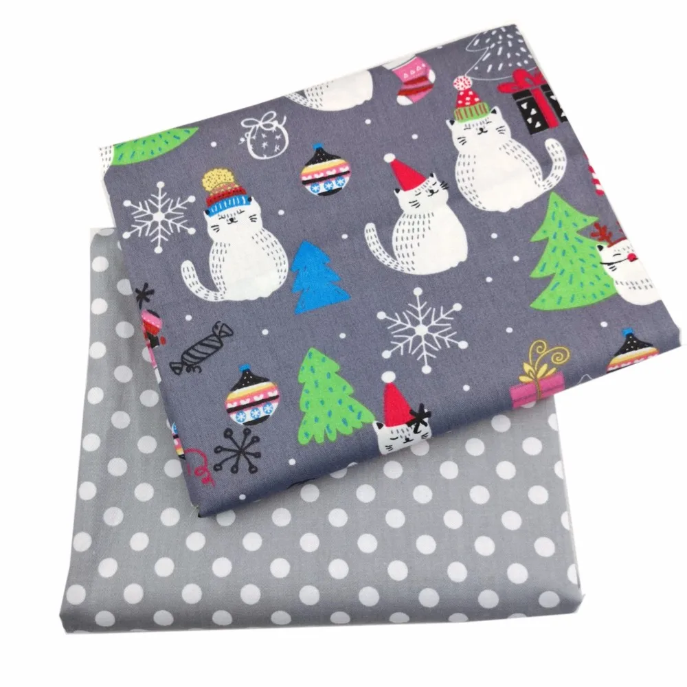 

100% Cotton Fabric DIY Handmade Quilting Patchwork Tissue Cloth Tilda Sewing Baby&Children Sheets Dress Material Gray Dots Gift