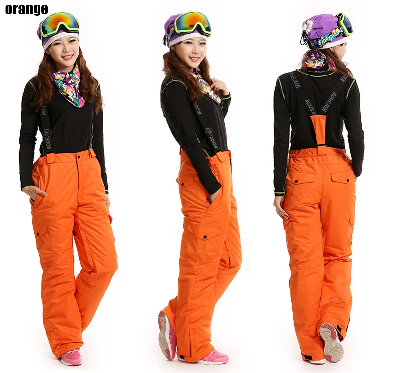 Snowboard Pants Female Trousers with straps New Outdoor Sport waterproof Warm Hiking Snow Mountain ski Winter pants for women