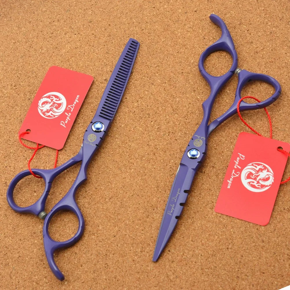 Z1010 6 In. Purple Dragon Japan 440C Hairdressing Scissors Cutting Shears Thinning Professional Human Hair | Красота и здоровье