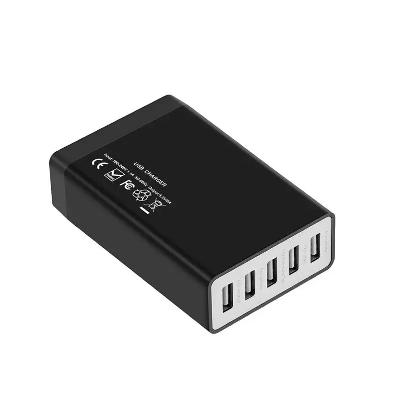 

5-Port Usb Charger Multi Port Hub, 40W 8A Desktop Usb Charging Dock For Multiple Devices, Portable 5 Port Usb Charger For Phon