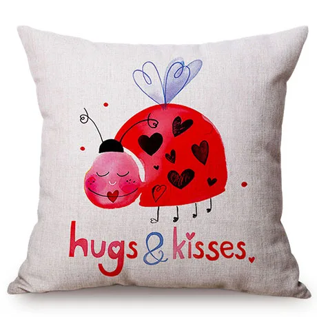 Pink Love Expression Girl The Inner Purest Love Story Simple Room Decorative Cushion Cover Cotton Linen Sofa Throw Pillow Cover K116-8