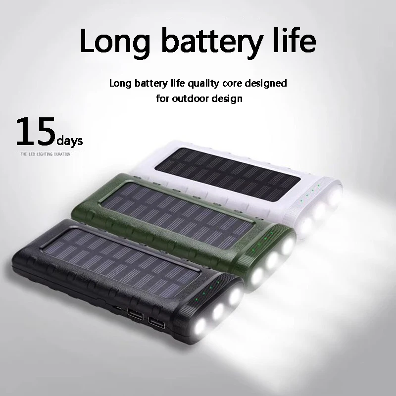 

3LED light Pathfinder Solar Charging outdoorSolar Mobile Power 30000mAh Solar Rechargeable Mobile Phone External Battery Pack