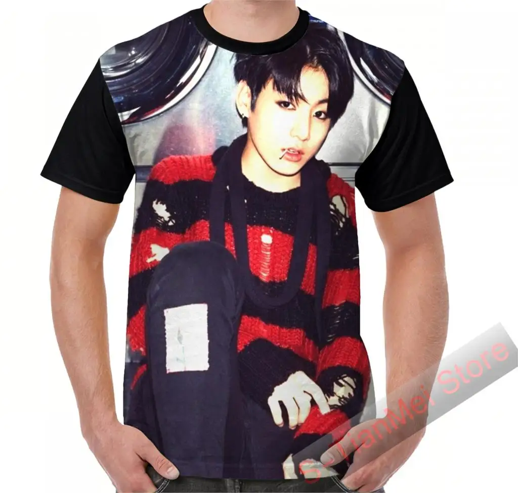 Летняя графическая футболка для мужчин, топы, футболки jungkook, женские Забавные футболки с коротким рукавом, повседневные футболки