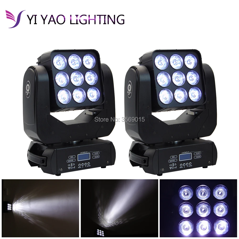 2 шт./лот 9X12 Вт мини светодиодная матрица DMX512 движущийся головной свет RGBW Led Луч dj