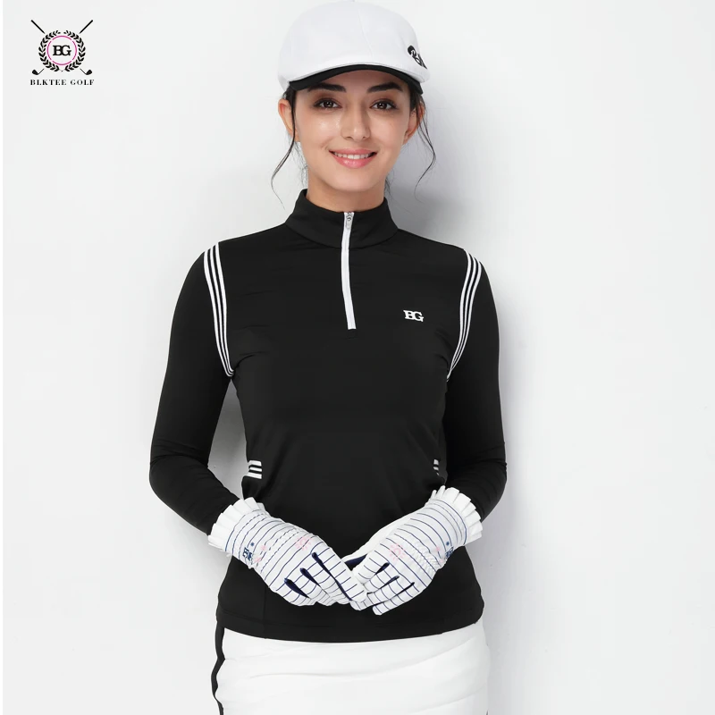 Спортивные рубашки для женщин, водолазка, топ, Женская куртка, быстросохнущая рубашка для гольфа с длинными рукавами, осенне-зимняя женская одежда 18055