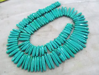 

Top Drilled--Full strand 17" Turquoise Gemstone Spikes Sharp teeth blue Loose Beads Turquoise Necklace 20-30mm