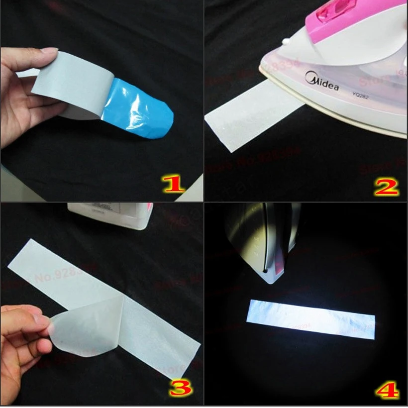 

High Visibility Safety Heat-transfer Vinyl Film DIY Silver Reflective Iron on Fabric Clothing Tape
