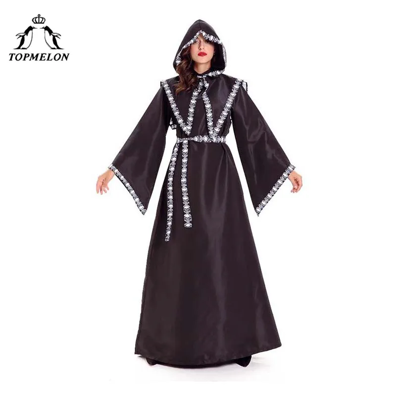 TOPMELON Dress Robe Women Dark Witch Cosplay Uniform Halloween Holiday