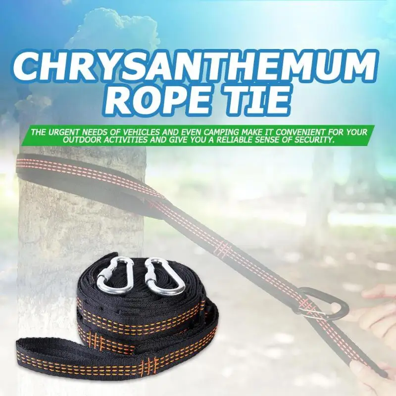 

Portable camping mountaineering hammock strapping rope outdoor load strapping rope accessories suitable for all hammocks