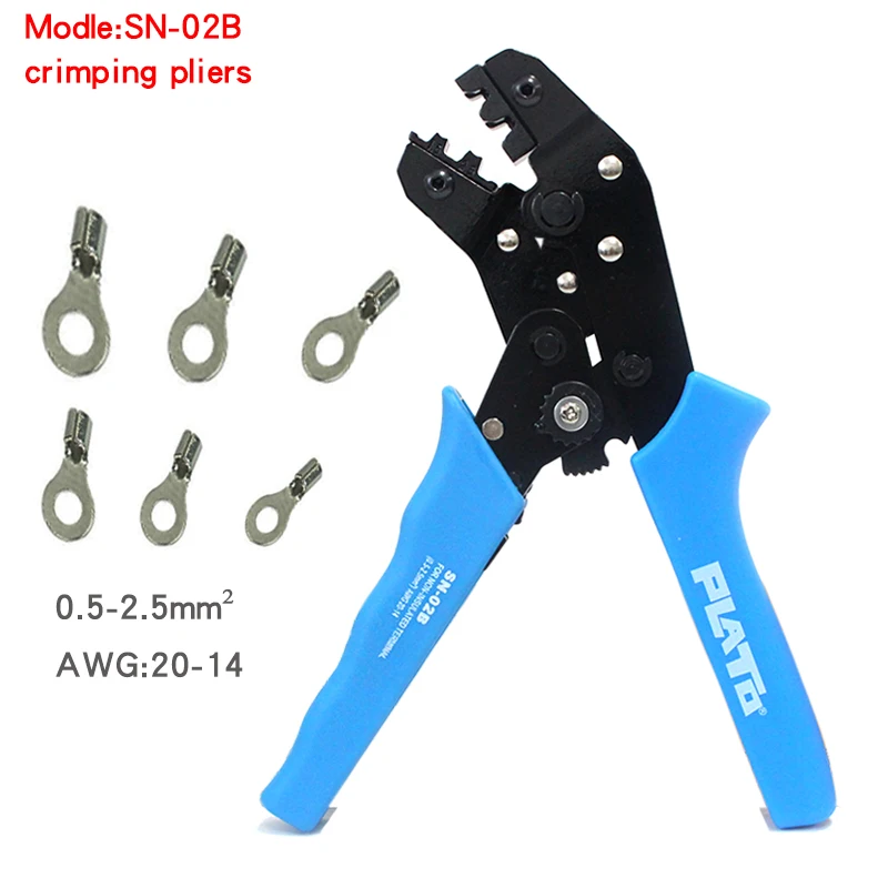 

Hight quality 20-14AWG 0.5-2.5mm2 SN-02B Cable Locking Crimping Tools Terminal Ratcheting Crimper multitools Press Pliers