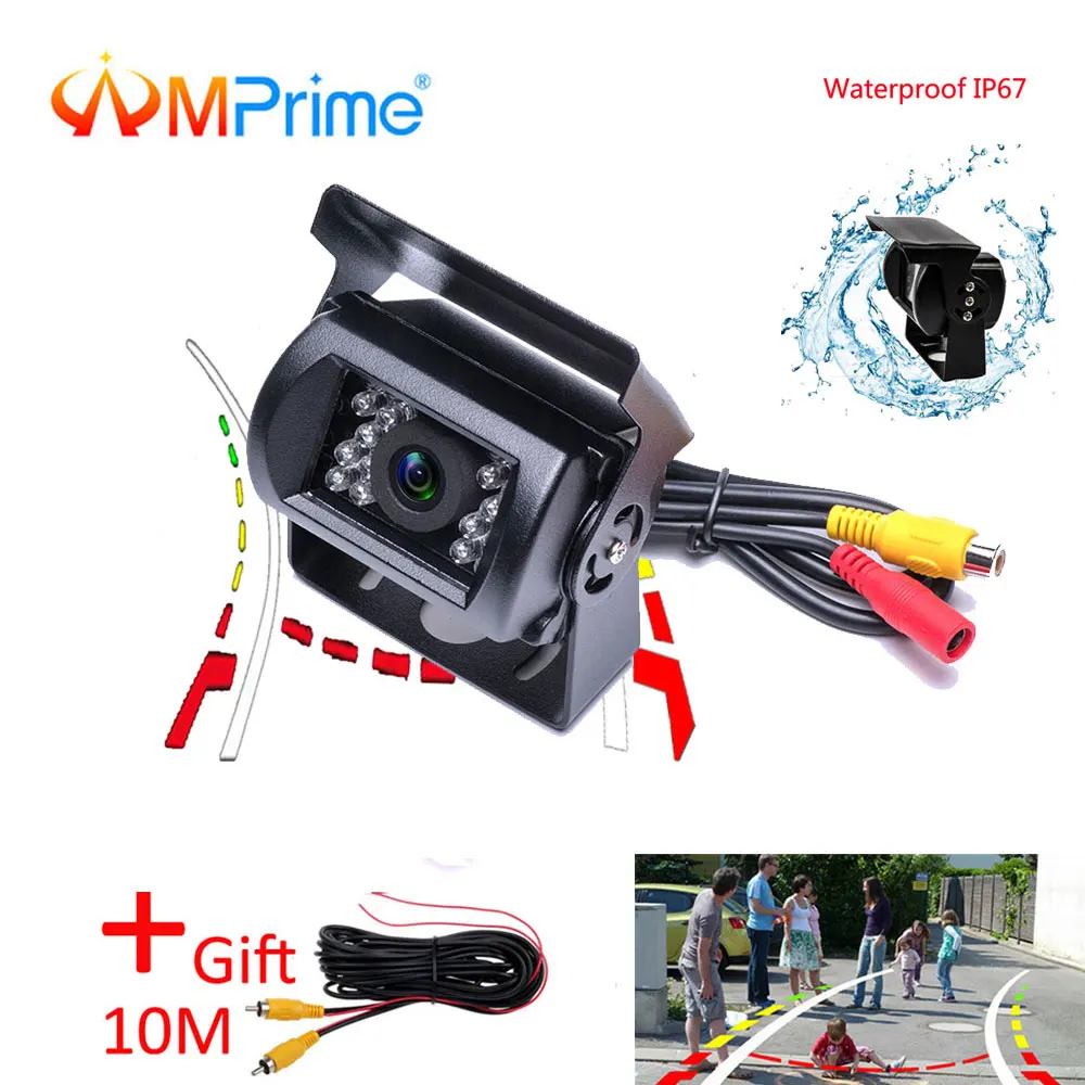 

AMPrime Bus & Truck Car Rear View Camera Reverse Backup IR Nightvision Waterproof Dynamic Trajectory Parking Kit Cammer