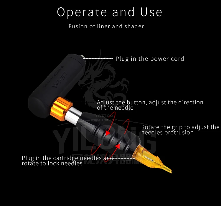 YILONG, машинка для татуировки без шума, алюминиевый сплав, легкий двигатель для татуировки, аудио интерфейс, машина для макияжа, для тела, бровей, Новинка