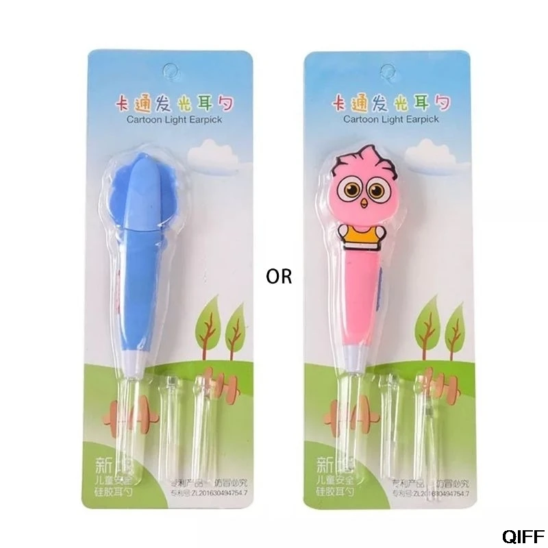 

Cartoon Owl Luminous Earpick LED Light Ear Cleaning Spoon Baby Earwax Removing Safe Tool Kids Nursing Care