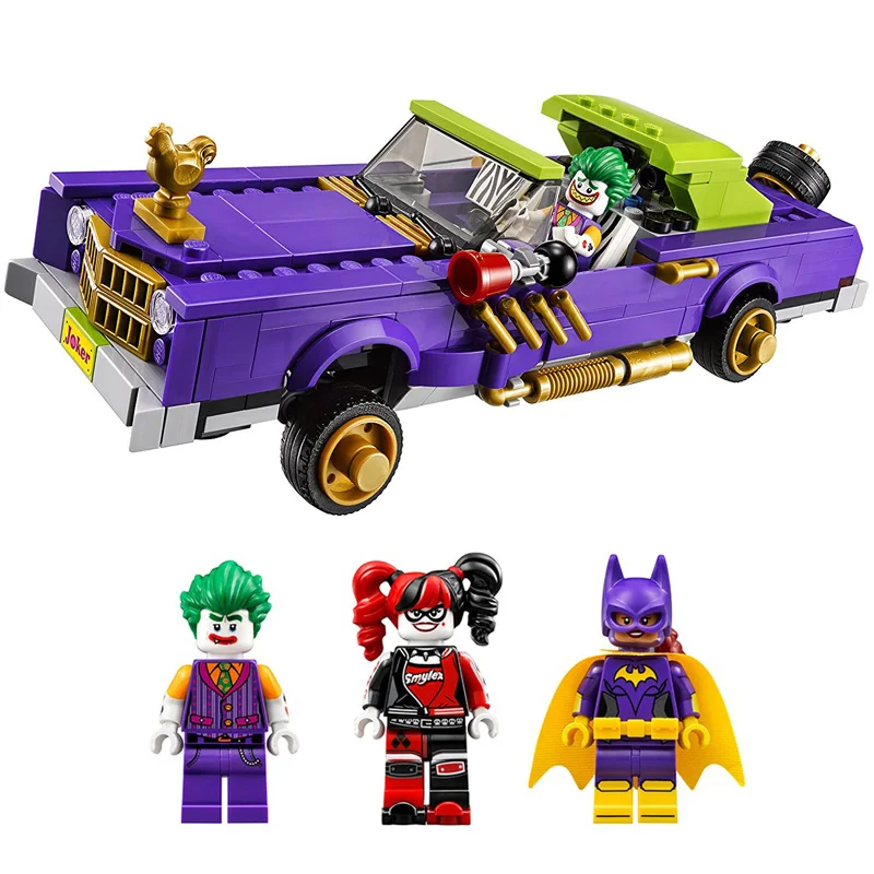 

450PCS Batman Super Hero The Joker Notorious Lowrider Harley Quinn Building Block Kids Toys Compatible Christmas Gift
