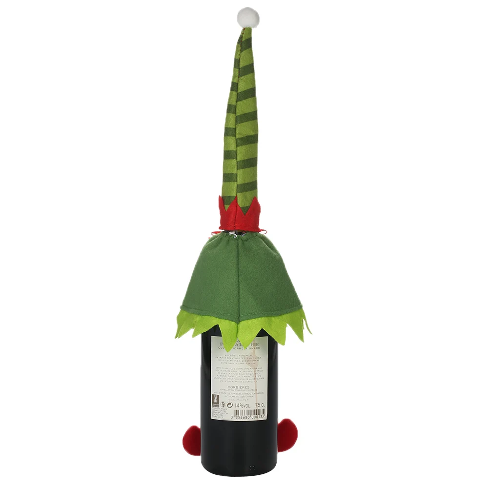 Эльф ткань стиль Рождественская бутылка вина крышка шампанского обертывание шляпа Одежда Рождественская вечеринка украшения
