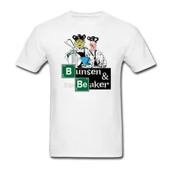 Бунзена и Пробирки лабораторные футболка Организатор рок-группа Футболки для девочек для взрослых Лето Muppets Мужские Оригинальные футболки