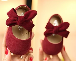 Claladoudou 11,5-15,5 см обувь для маленьких девочек черная замша большой галстук бабочка туфли принцессы красные танцевальные туфли для маленьких девочек Бежевая обувь для младенцев - Цвет: YM28-05 red