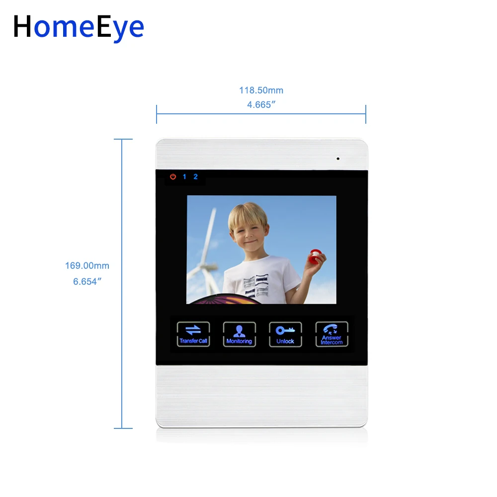 Homeeye 4 Проводной видео-телефон двери видео домофон сенсорная кнопка дверного звонка Камера 4-дюймовый монитор с функцией видеозаписи, экранное меню 1-4 года доступа Системы